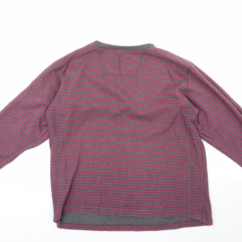 ethelaustin Mens Multicoloured Round Neck Striped Polyester Pullover Jumper Size M