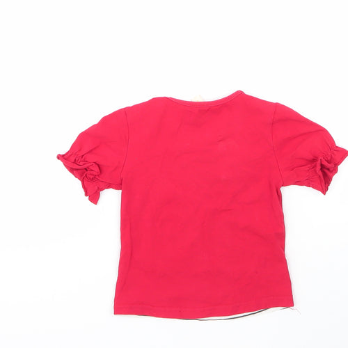 g&i Girls Multicoloured Striped 100% Polyester Basic T-Shirt Size 2 Years Round Neck