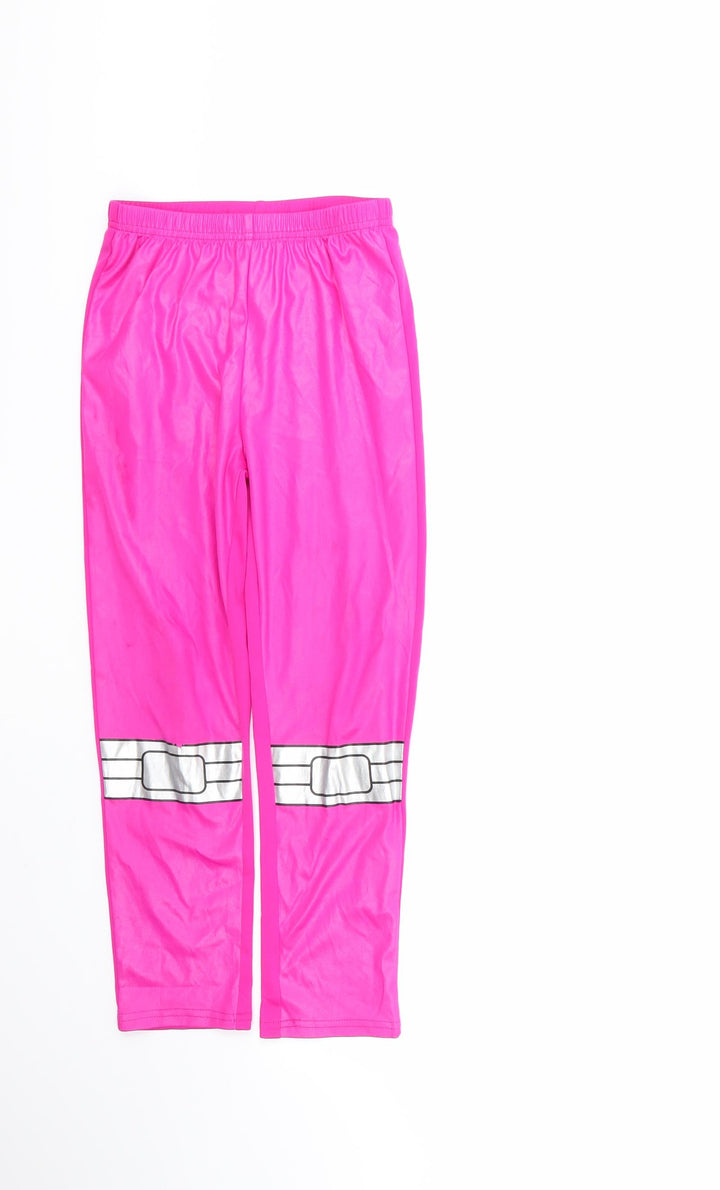 Girls Pink 100% Polyester Cropped Trousers Size 7-8 Years Regular