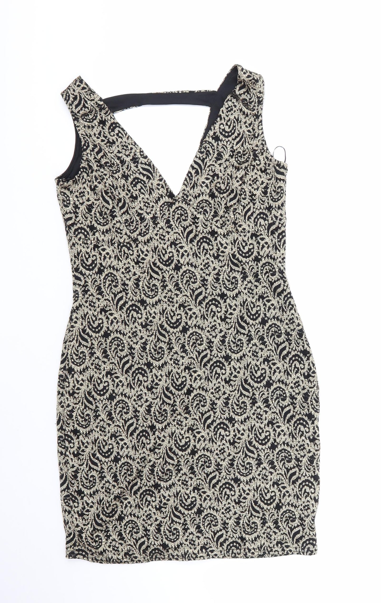 Diva Womens Multicoloured Geometric Polyester Bodycon  Size 14  Round Neck