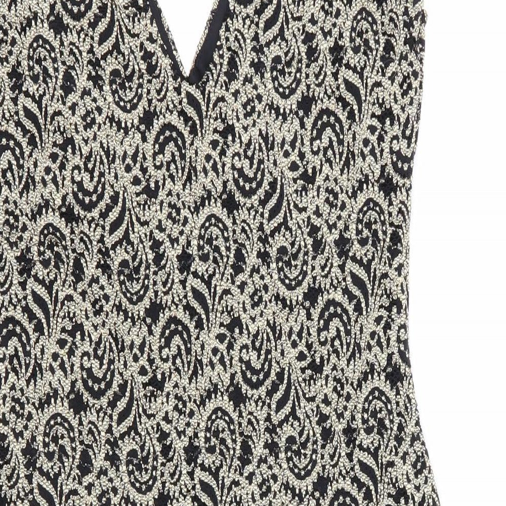 Diva Womens Multicoloured Geometric Polyester Bodycon  Size 14  Round Neck