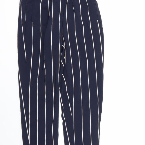 H&M Womens Multicoloured Striped Polyester Trousers  Size 6 L23 in Regular