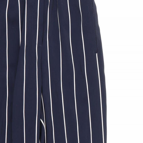 H&M Womens Multicoloured Striped Polyester Trousers  Size 6 L23 in Regular