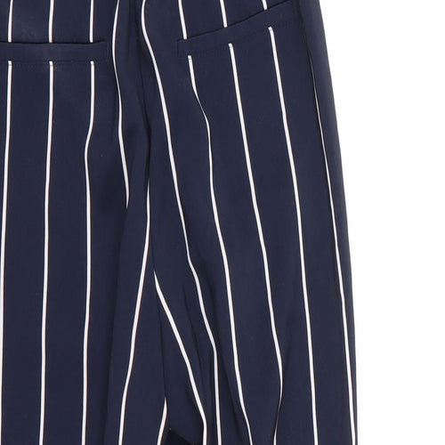 H&M Womens Multicoloured Striped Polyester Trousers  Size 6 L23 in Regular