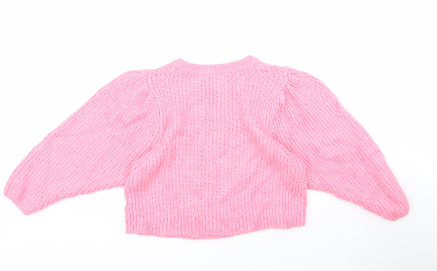 bave soul Womens Pink Round Neck  Acrylic Pullover Jumper Size M