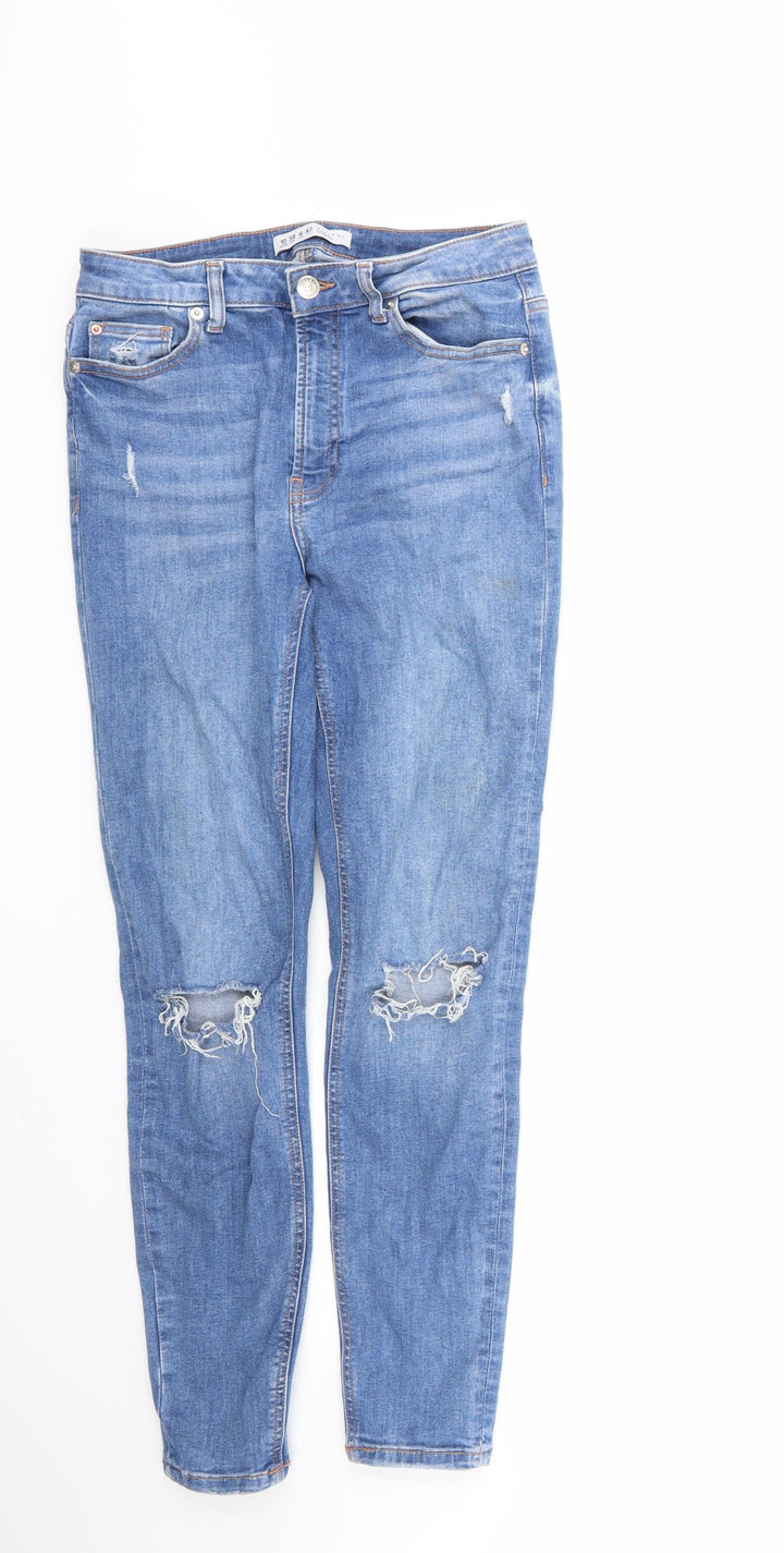 Denim & Co. Womens Blue Cotton Skinny Jeans Size 10 L26 in Regular