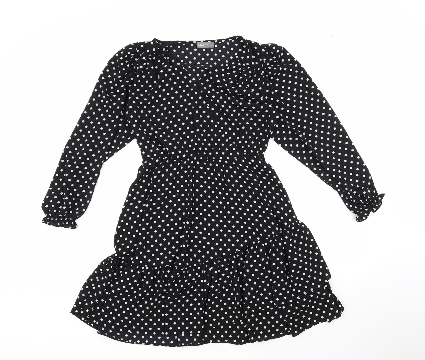 Matalan Womens Multicoloured Polka Dot Polyester Fit & Flare  Size 10  V-Neck
