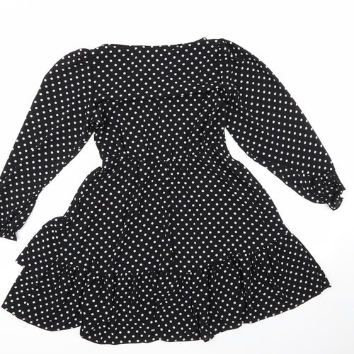 Matalan Womens Multicoloured Polka Dot Polyester Fit & Flare  Size 10  V-Neck