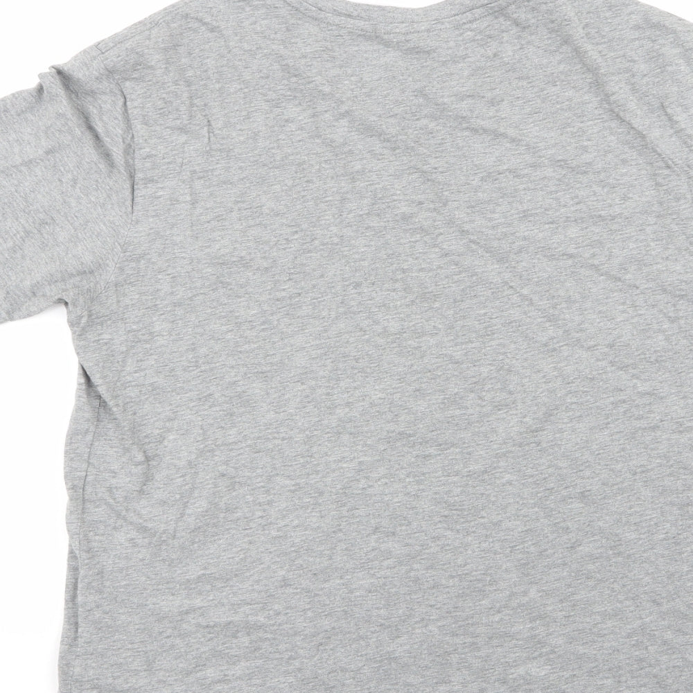 levis Mens Grey  Cotton  T-Shirt Size M Round Neck