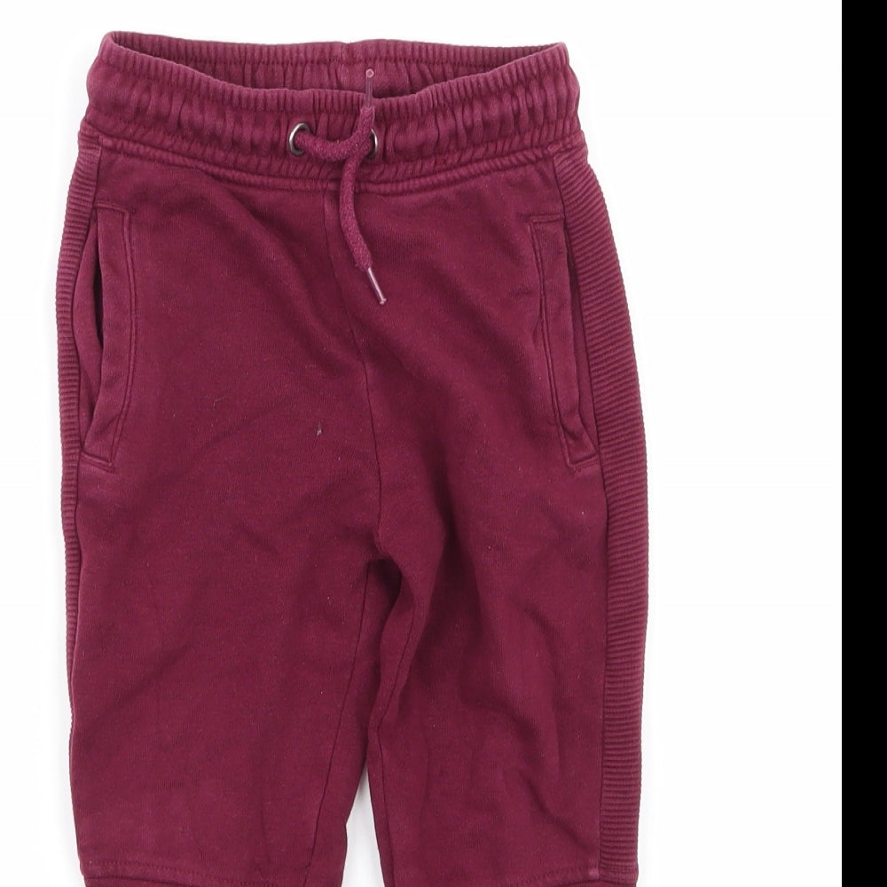 TU Boys Red  Cotton Jogger Trousers Size 3 Years  Regular