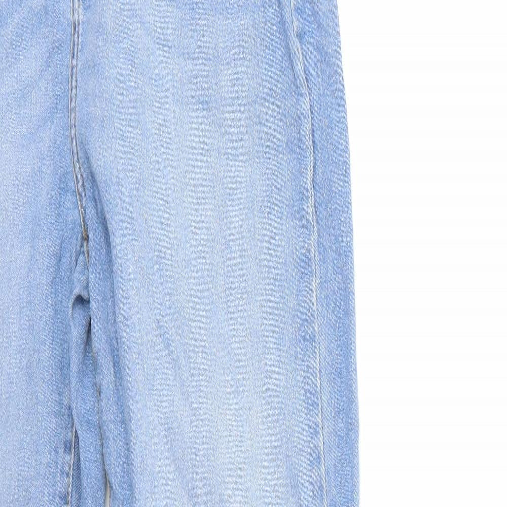 Boohoo Womens Blue  Cotton Straight Jeans Size 8 L31 in Regular