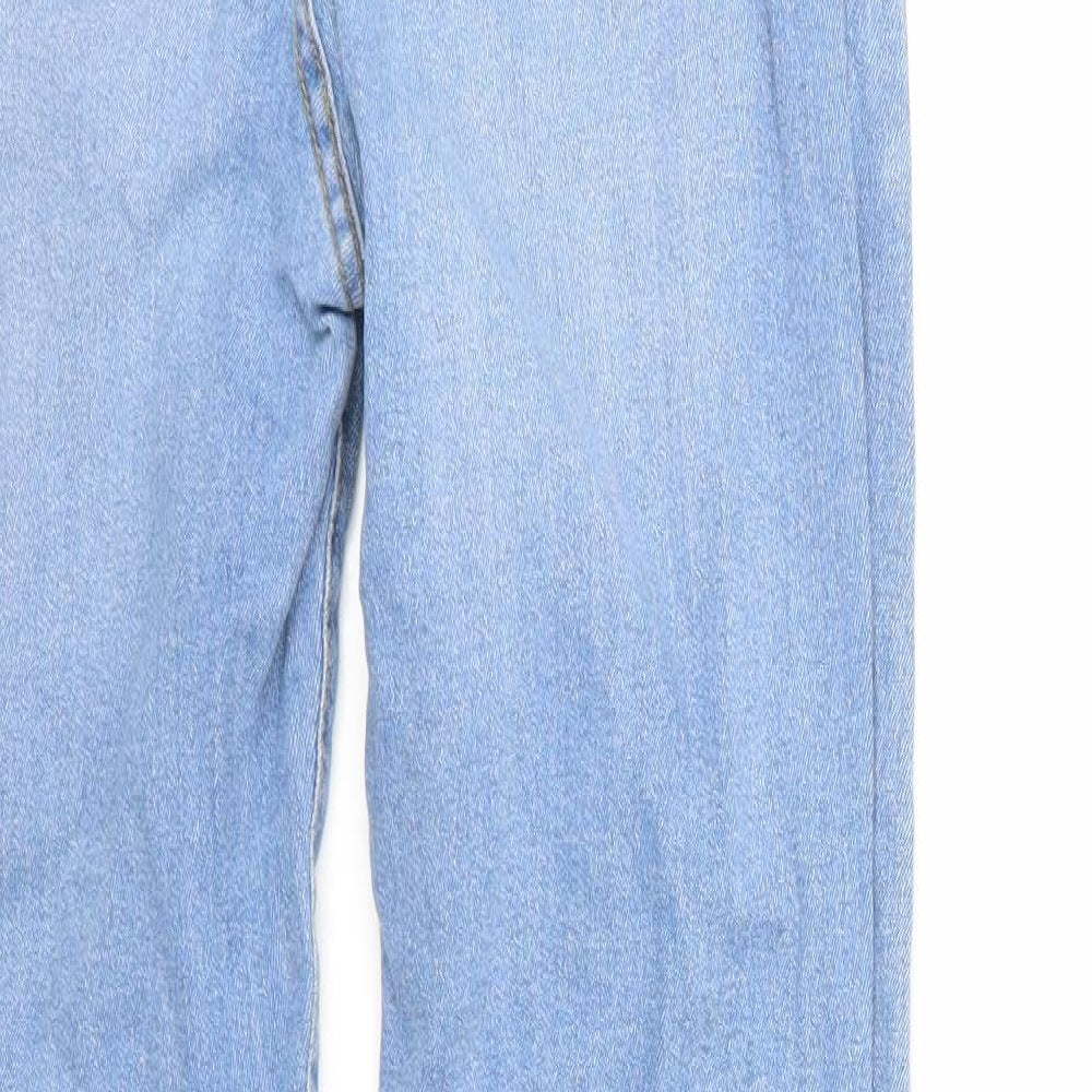 Boohoo Womens Blue  Cotton Straight Jeans Size 8 L31 in Regular