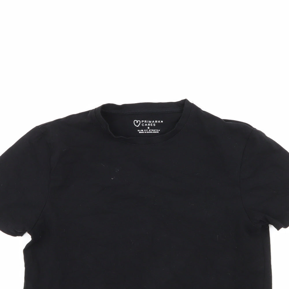 Primark Mens Black  Cotton  T-Shirt Size S Round Neck