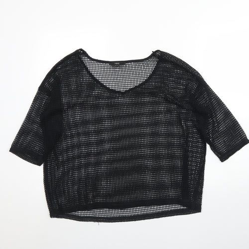 NEXT Womens Black  Polyester Basic Blouse Size 12 Round Neck