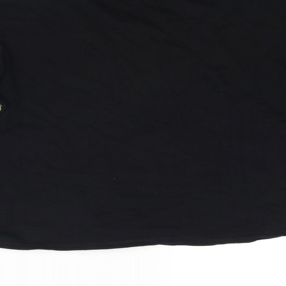 Zara Womens Black Round Neck  Cotton Pullover Jumper Size M
