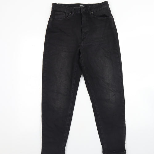 Only  Womens Black  Cotton Straight Jeans Size M L28 in Regular Button