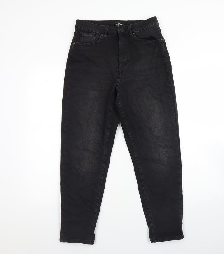 Only Womens Black Cotton Straight Jeans Size M L28 in Regular Button