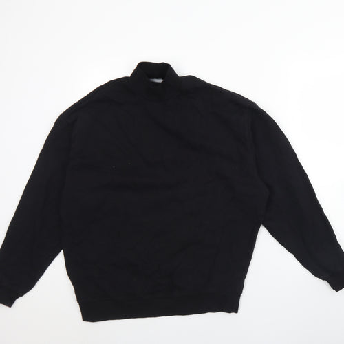 ASOS Womens Black Round Neck  Cotton Pullover Jumper Size XS