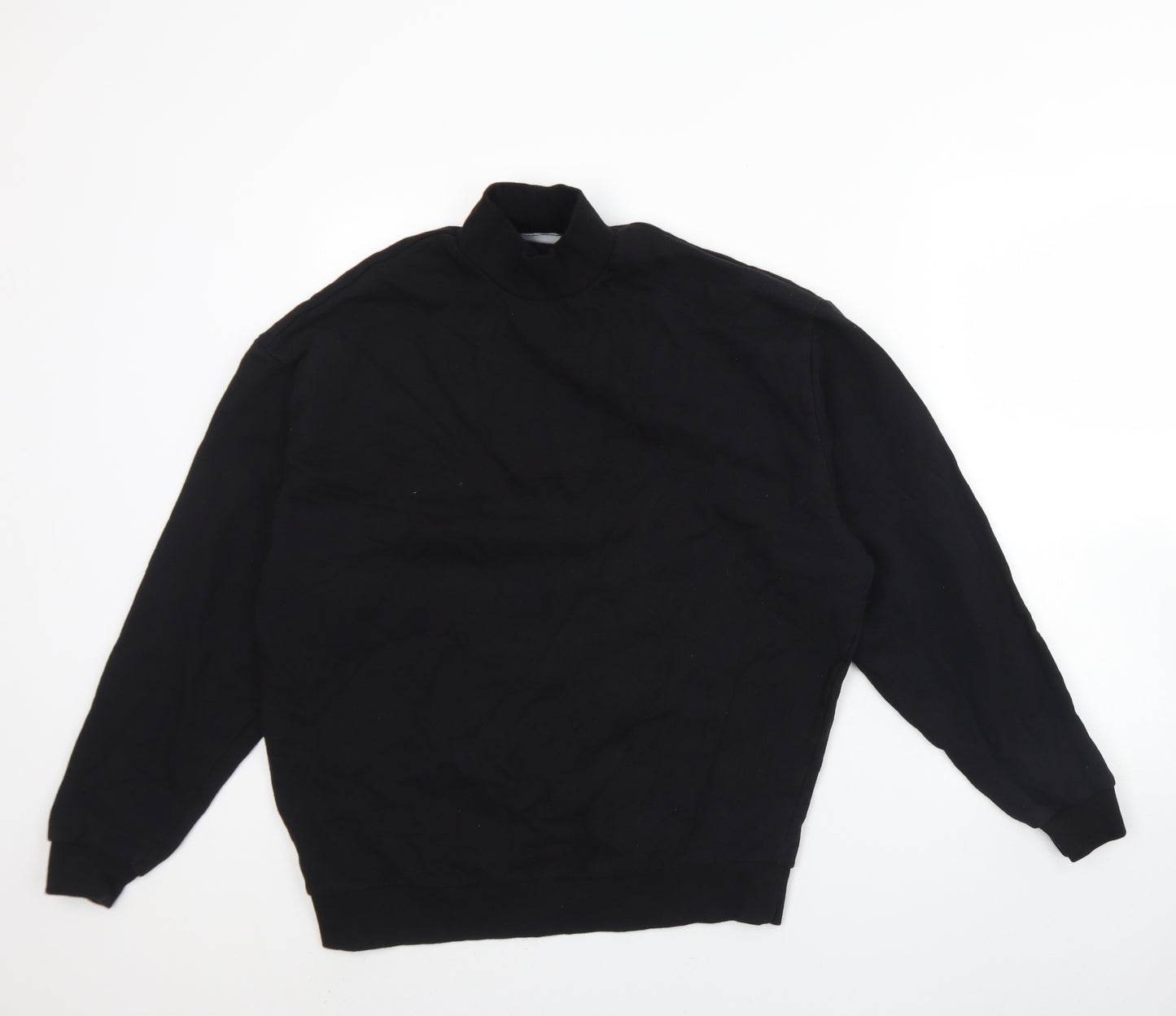 ASOS Womens Black Round Neck  Cotton Pullover Jumper Size XS