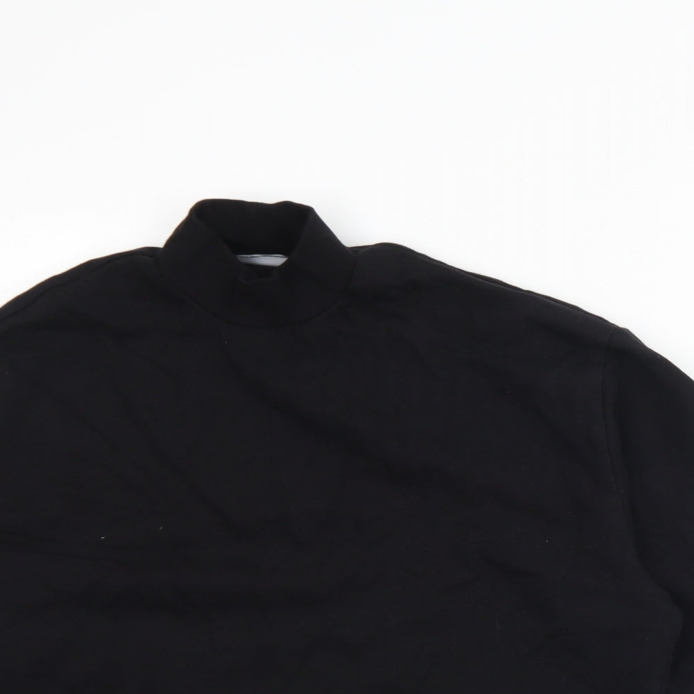 ASOS Womens Black Round Neck  Cotton Pullover Jumper Size XS
