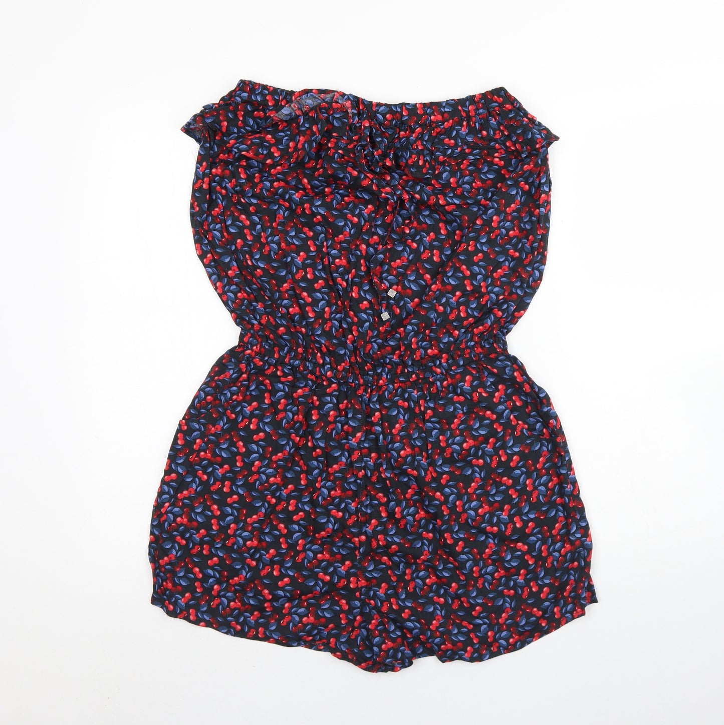 NEXT Womens Black Spotted Viscose Playsuit One-Piece Size 12   - Beach