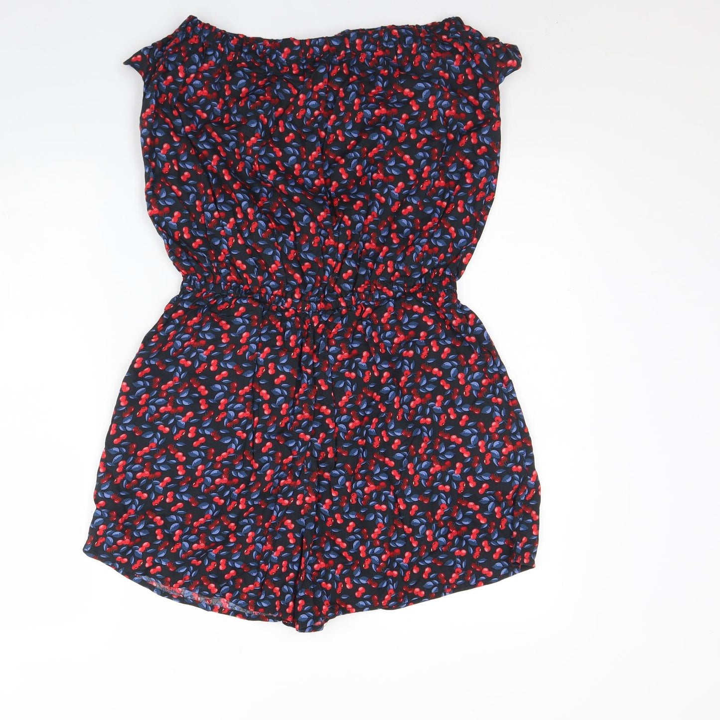 NEXT Womens Black Spotted Viscose Playsuit One-Piece Size 12   - Beach