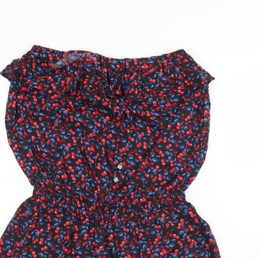 NEXT Womens Black Spotted Viscose Playsuit One-Piece Size 12   - Beach