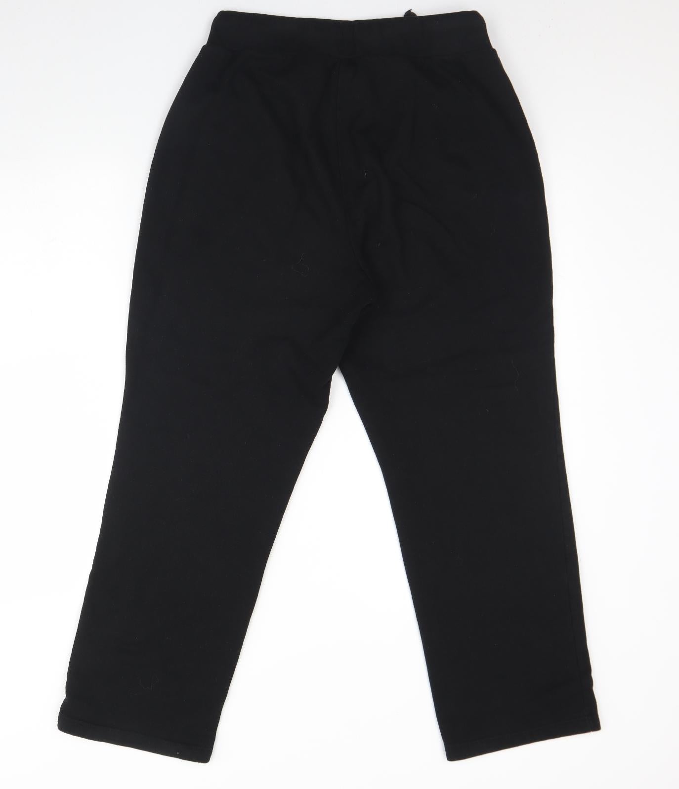Capsule Womens Black  Cotton Jogger Trousers Size 14 L30 in Regular Drawstring
