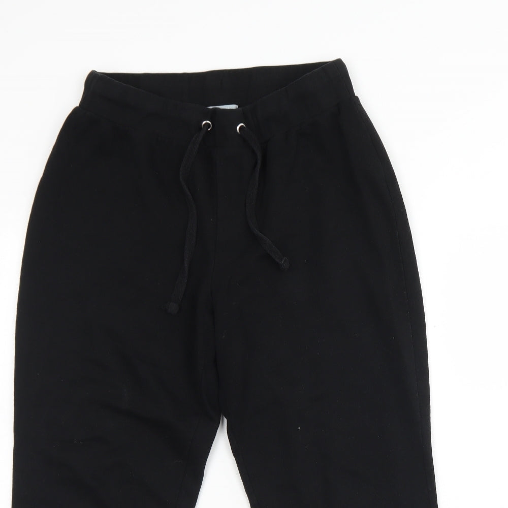 Capsule Womens Black  Cotton Jogger Trousers Size 14 L30 in Regular Drawstring