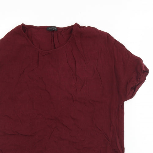 River Island Womens Red  Polyester Basic Blouse Size 6 Round Neck
