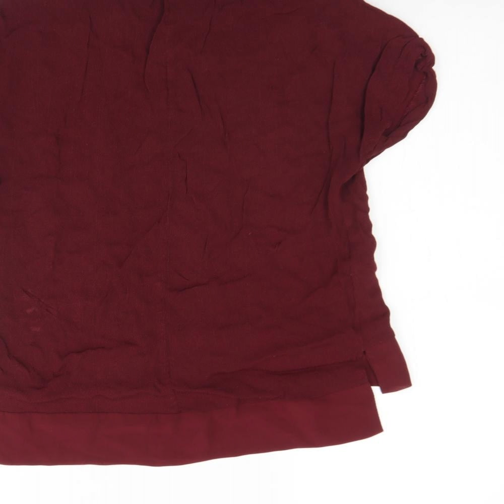 River Island Womens Red  Polyester Basic Blouse Size 6 Round Neck