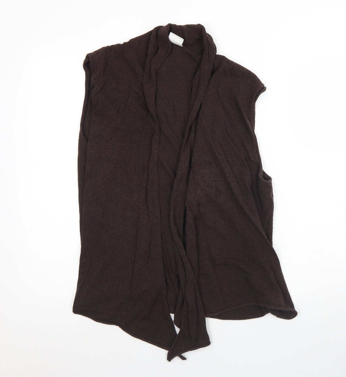 ELVI Womens Brown V-Neck  Cotton Cardigan Jumper Size S
