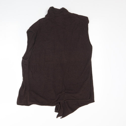 ELVI Womens Brown V-Neck  Cotton Cardigan Jumper Size S