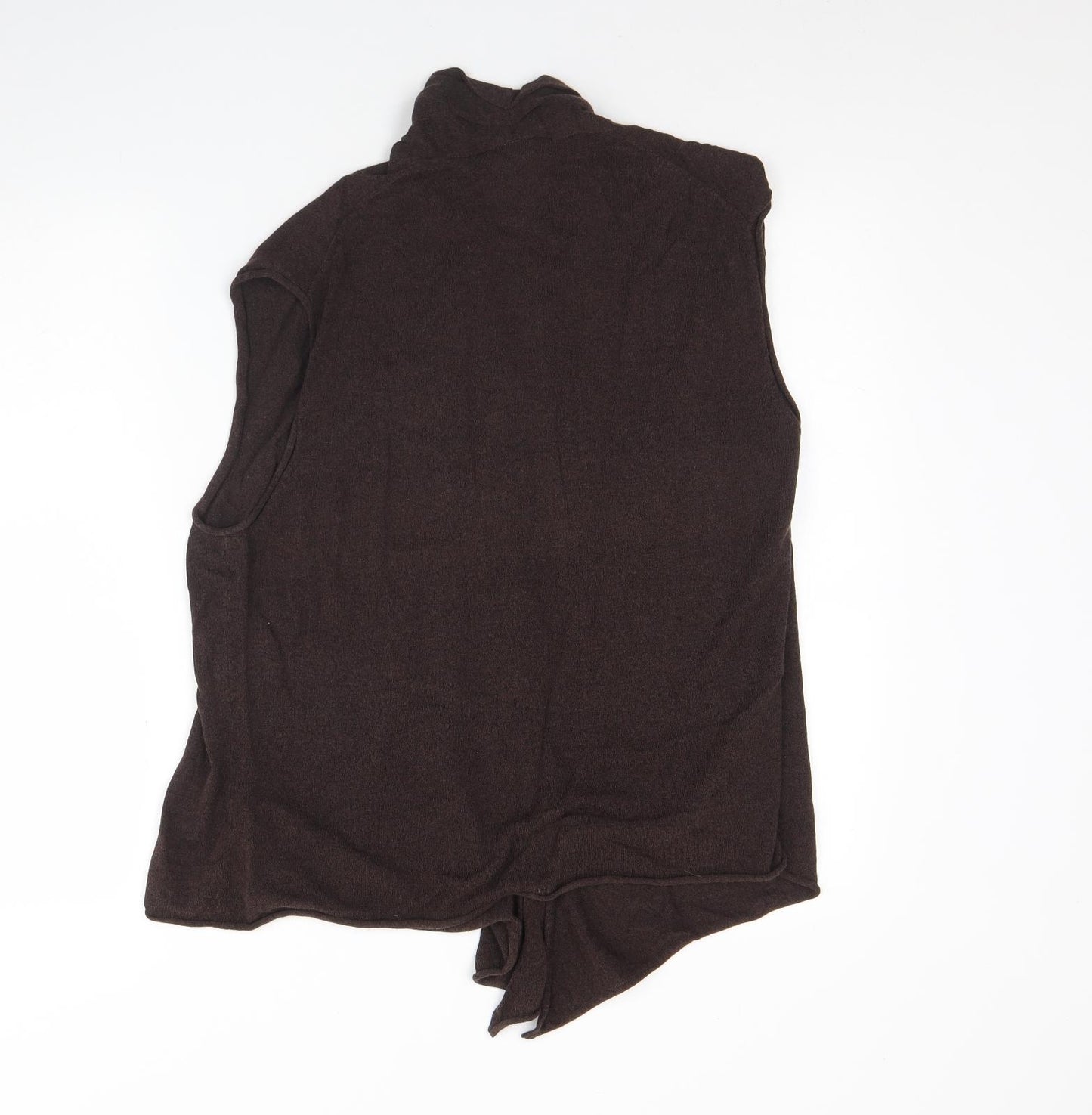 ELVI Womens Brown V-Neck  Cotton Cardigan Jumper Size S