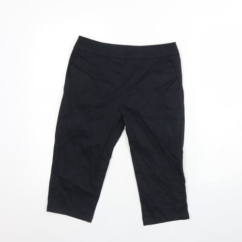 Preworn Womens Black  Polyester Culotte Shorts Size 30 in L15 in Regular Hook & Eye