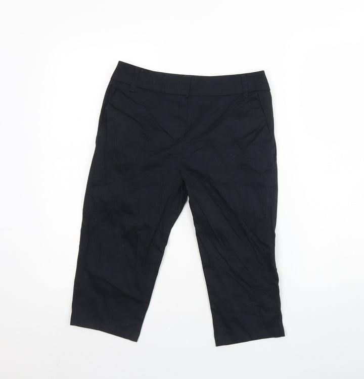 Preworn Womens Black  Polyester Culotte Shorts Size 30 in L15 in Regular Hook & Eye