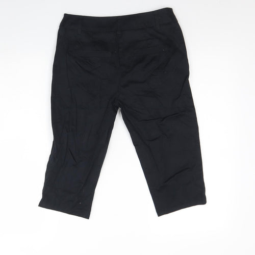 Preworn Womens Black  Polyester Culotte Shorts Size 30 in L15 in Regular Hook & Eye