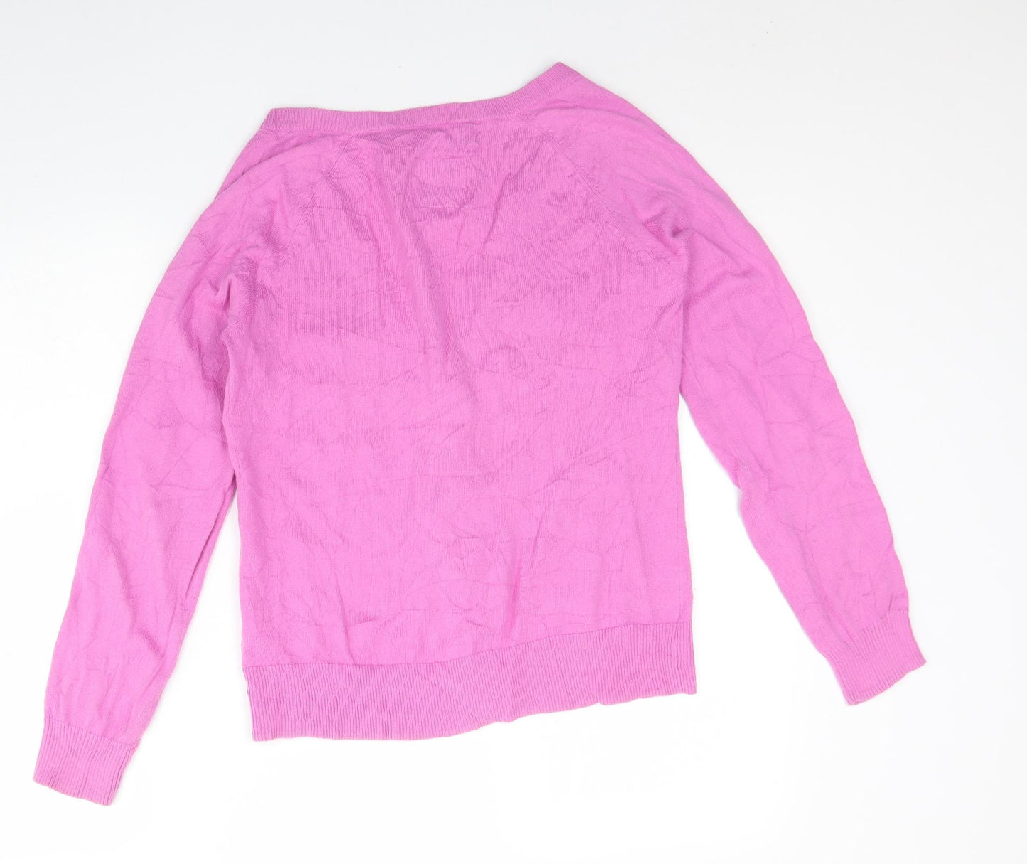 Jack Wills Womens Pink V-Neck  Cotton Cardigan Jumper Size 12