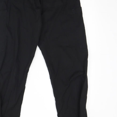 Rizues Womens Black  Cotton Cargo Trousers Size S L30 in Regular Drawstring