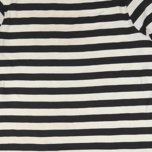 New Look Womens White Round Neck Striped Cotton Pullover Jumper Size 18