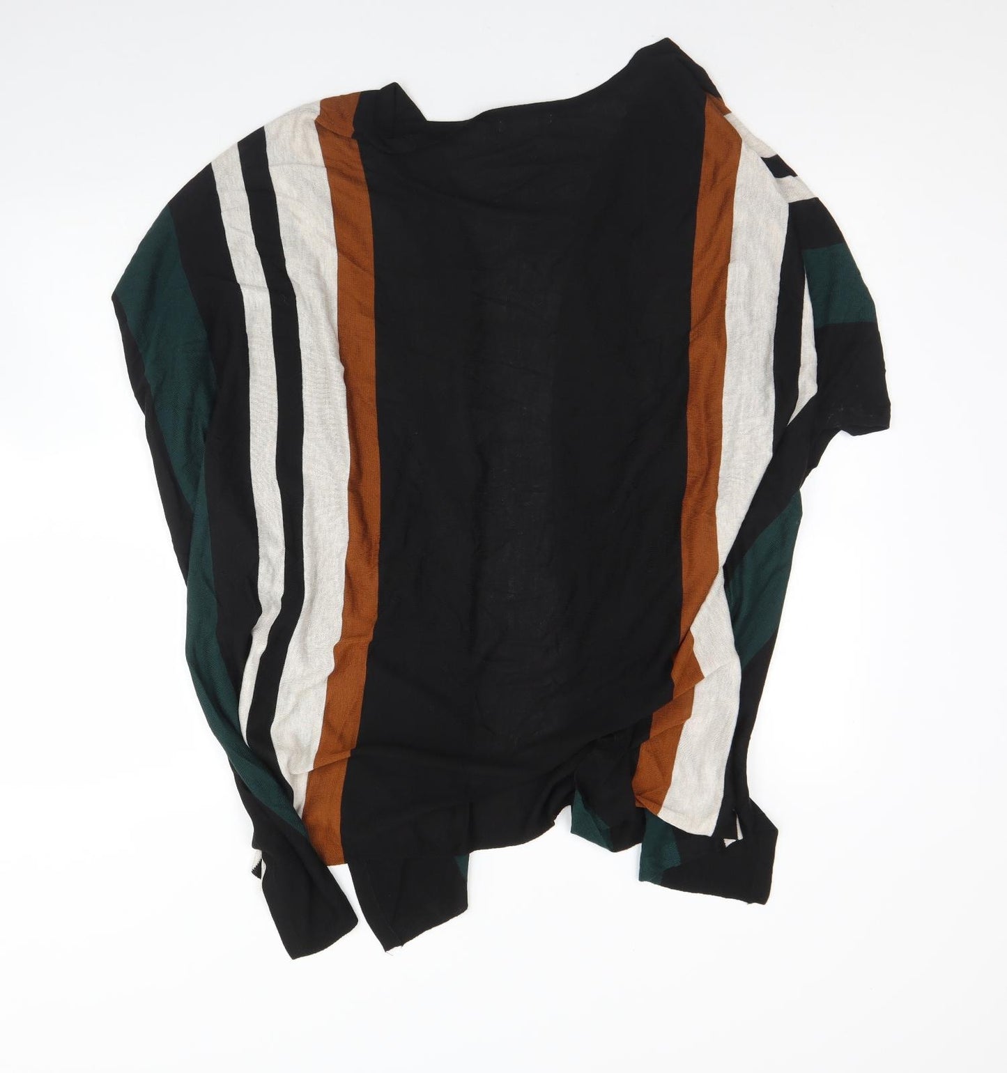 H&M Womens Black V-Neck Striped Acrylic Cardigan Jumper Size XS