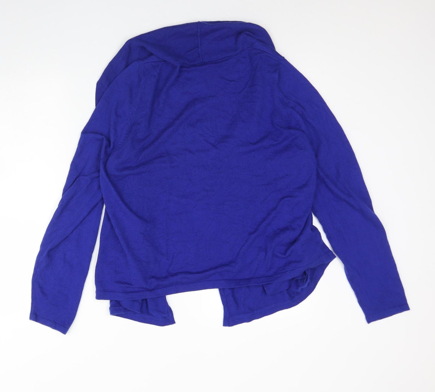 M&S Womens Blue V-Neck  Viscose Cardigan Jumper Size 22