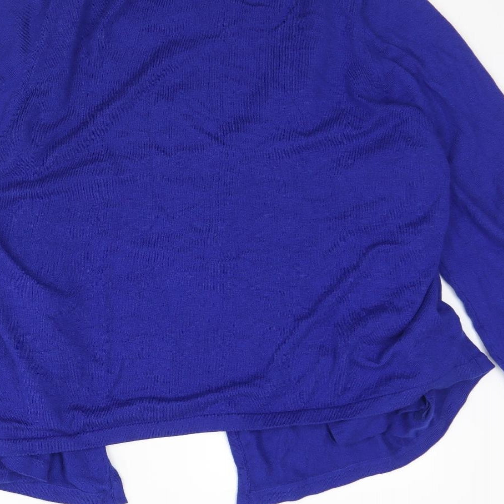 M&S Womens Blue V-Neck  Viscose Cardigan Jumper Size 22