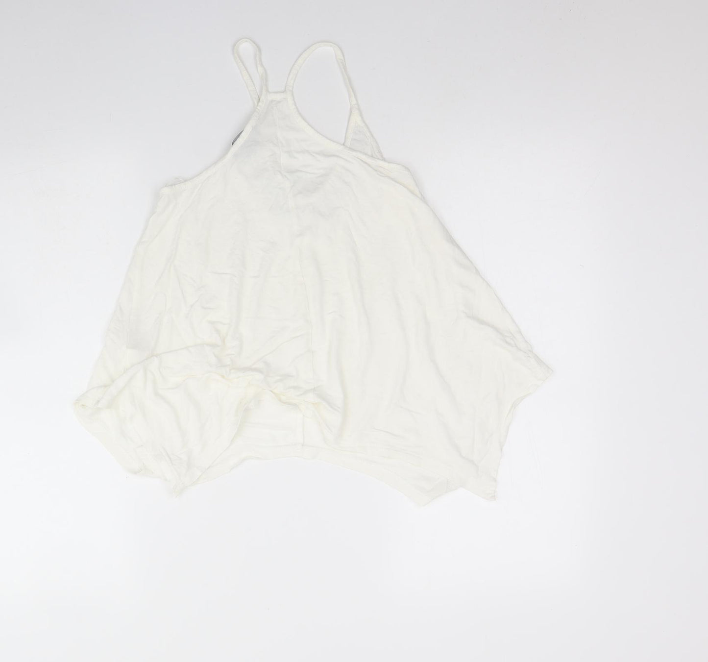 Atmosphere Womens Ivory  Viscose Basic Tank Size 8 Round Neck