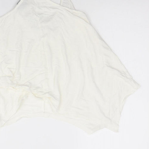 Atmosphere Womens Ivory  Viscose Basic Tank Size 8 Round Neck