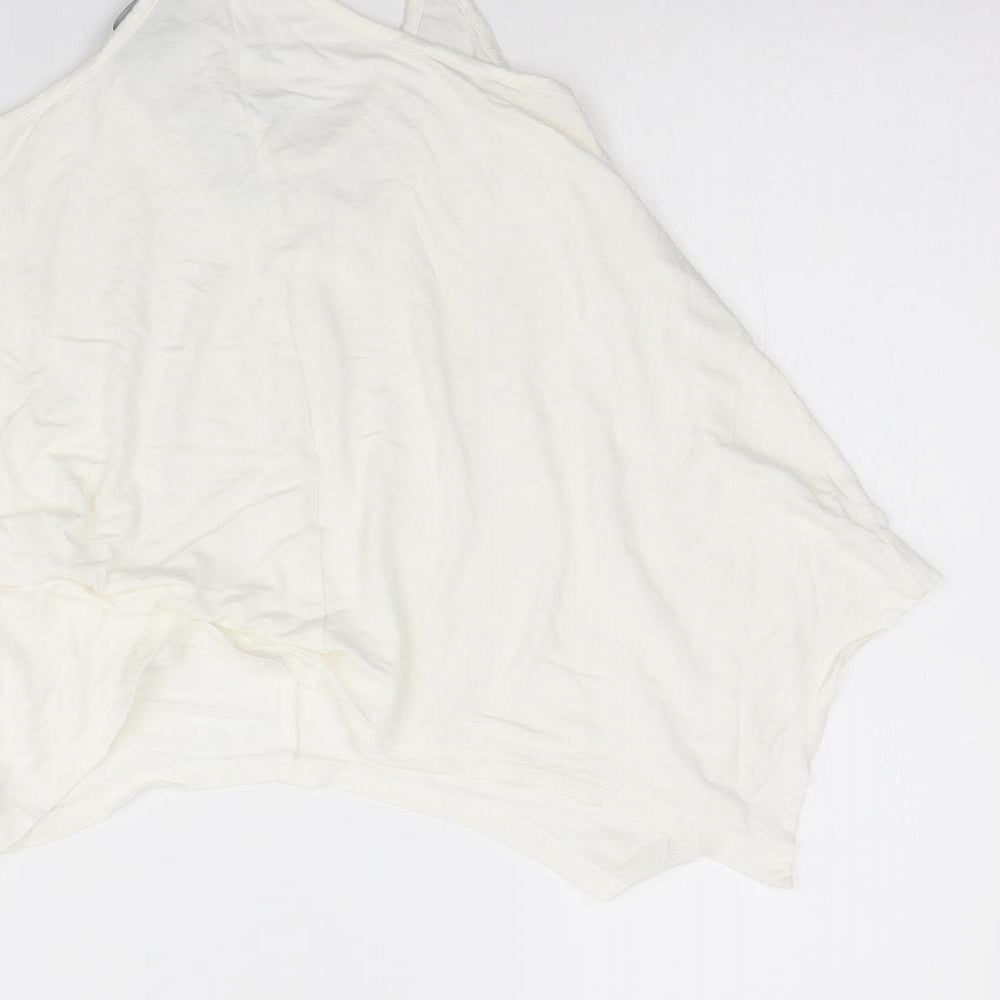 Atmosphere Womens Ivory  Viscose Basic Tank Size 8 Round Neck