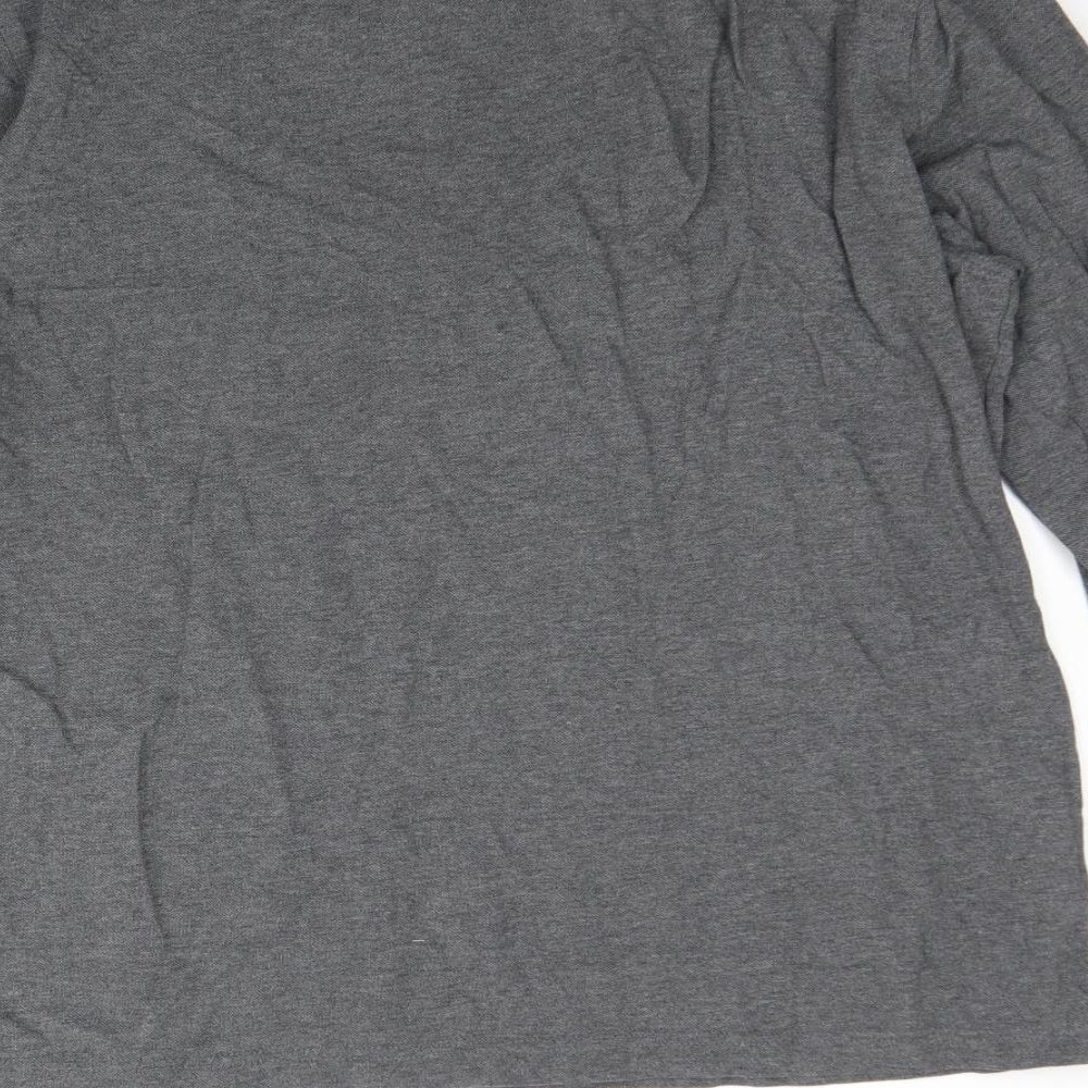 M&S Mens Grey  Cotton  Polo Size XL Collared Button