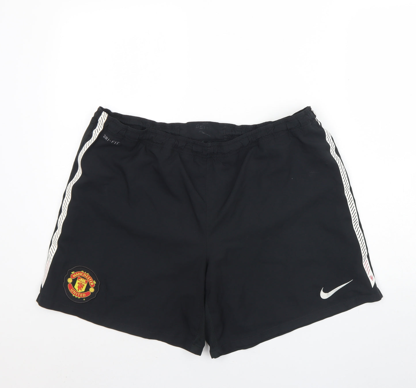 Nike Mens Black  Polyester Sweat Shorts Size L L6 in Regular  - Manchester united Football Club