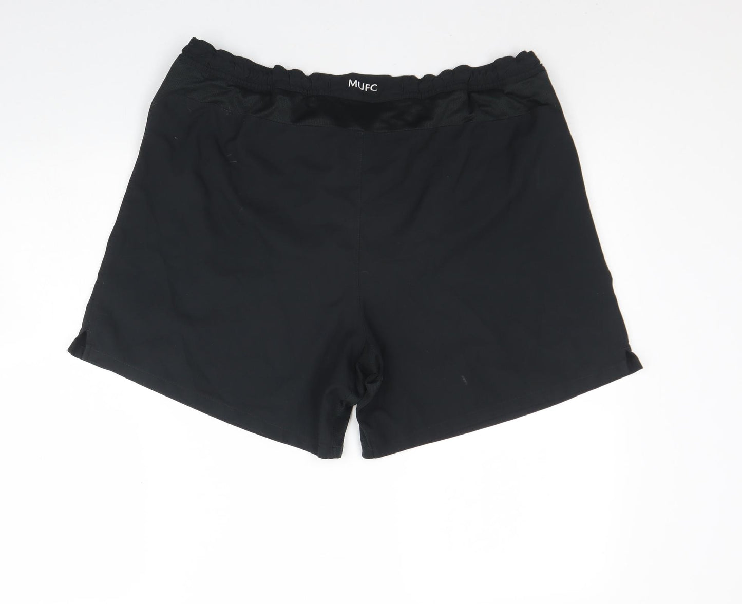 Nike Mens Black  Polyester Sweat Shorts Size L L6 in Regular  - Manchester united Football Club