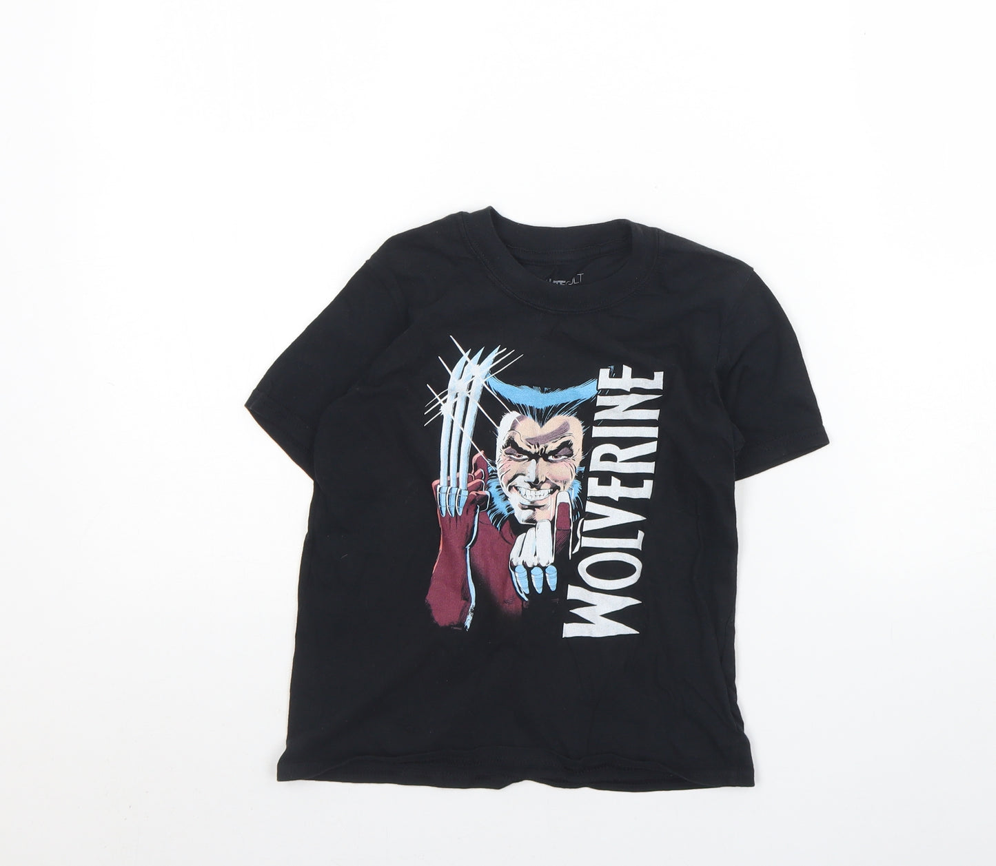 ABSOLUTE CULT Boys Black  Cotton Basic T-Shirt Size S Round Neck  - Wolverine
